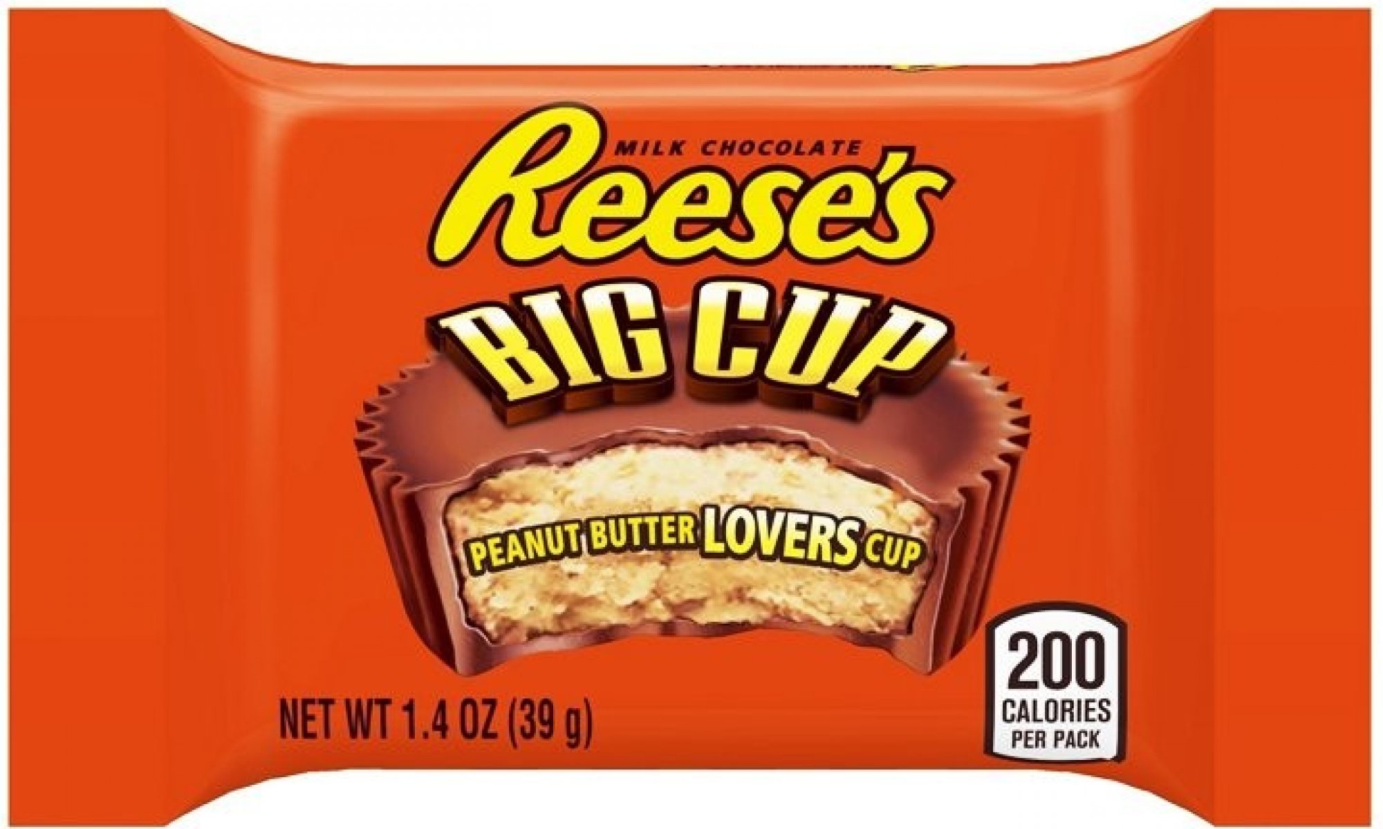 Reeses Big Cup 39 g Popis: Reeses košíčky z mléčné čokolády plněné arašídovým máslem - 1ks
Složení: mléčná čokoláda (cukr, kakaové máslo, čokoláda, odtučněné mléko, mléčný tuk, laktóza, sójový lecitin, PGPR,  ...